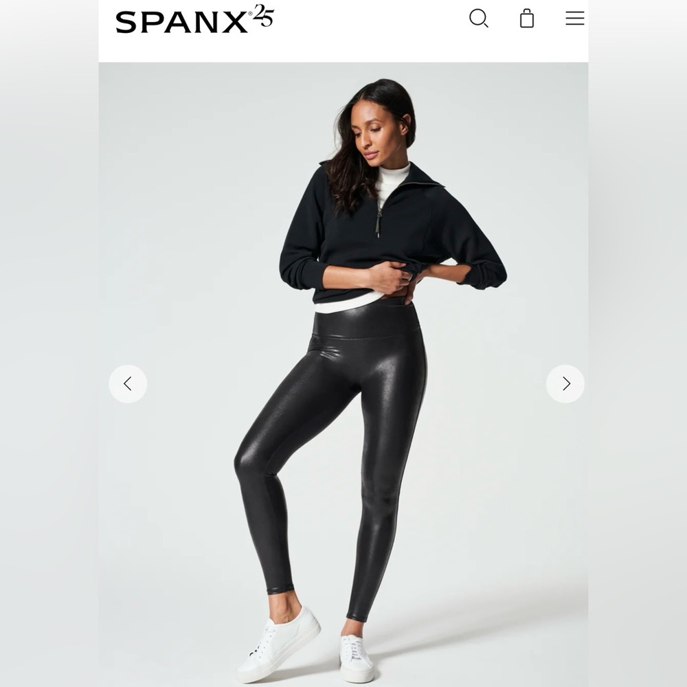 SPANX Faux Leather Black Leggings